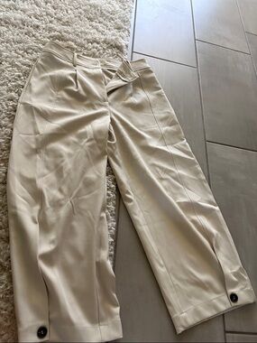 Light Beige Cropped Dress Pants